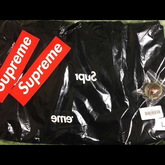Supreme Hoodie Black Cdg Split Box Logo Hoodie Supreme X CDG Split